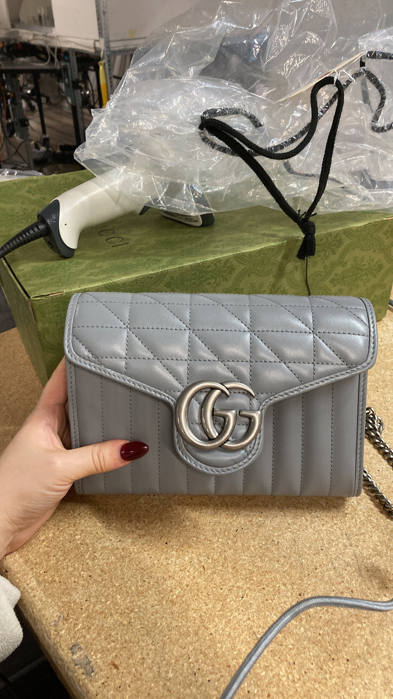 Gucci Gg Marmont Chain Wallet Mixed