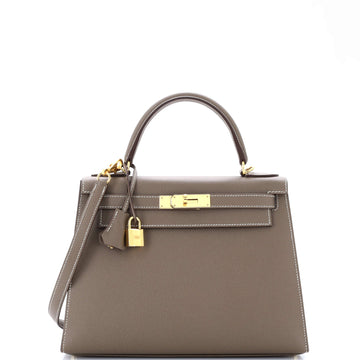 Hermes Kelly Handbag Grey Epsom With