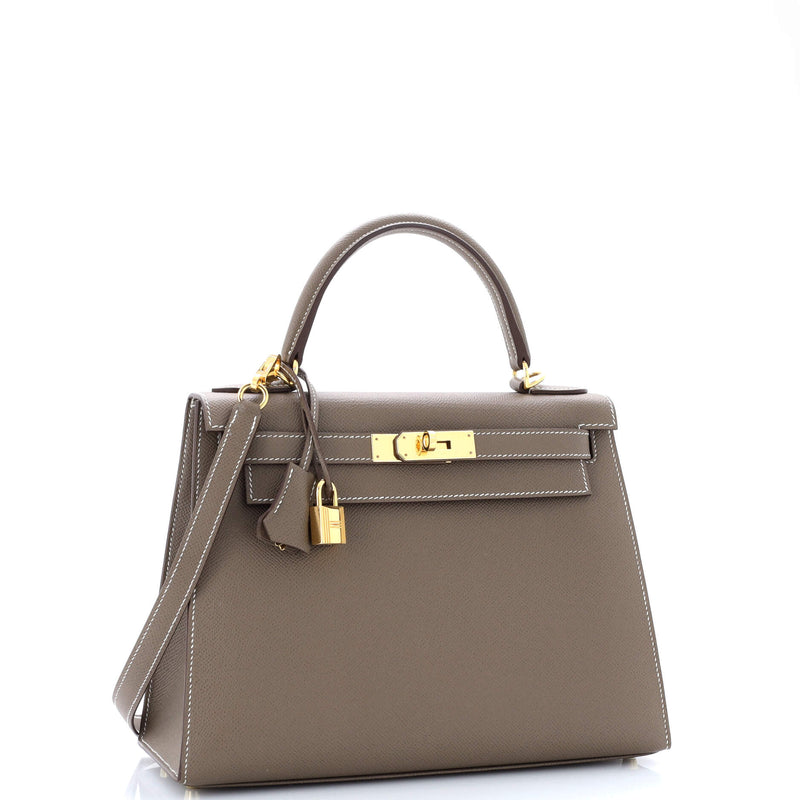 Hermes Kelly Handbag Grey Epsom With