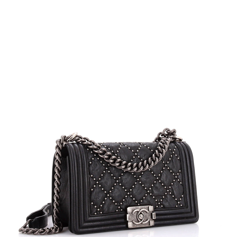 Chanel Boy Flap Bag Studded Quilted