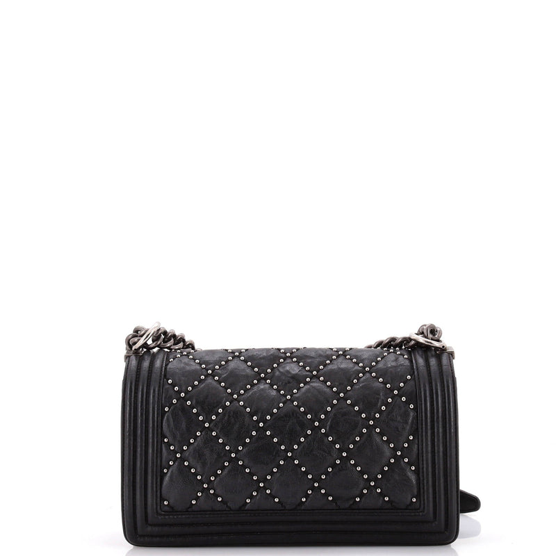 Chanel Boy Flap Bag Studded Quilted