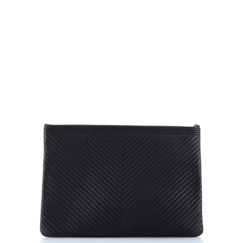 Chanel Boy O Case Clutch Chevron