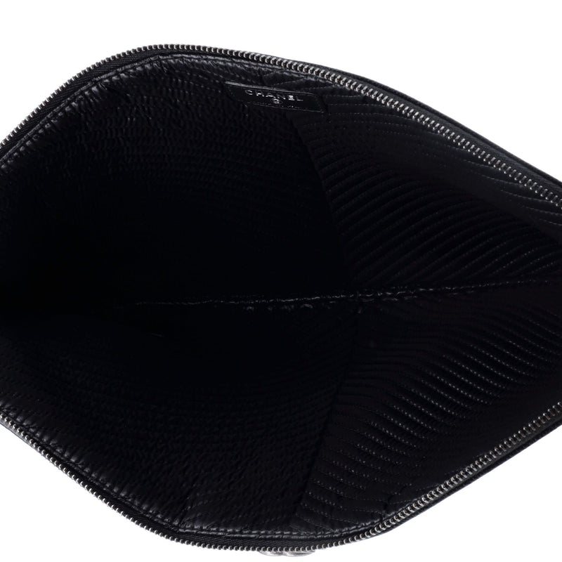 Chanel Boy O Case Clutch Chevron