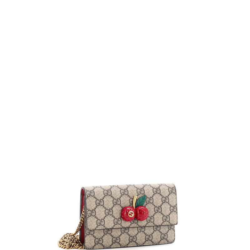 Gucci Cherries Wallet On Chain Gg Coated