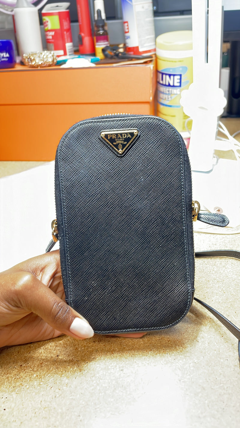 Prada Zip Phone Holder Crossbody Bag