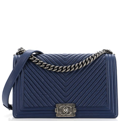 Chanel Boy Flap Bag Chevron Wrinkled