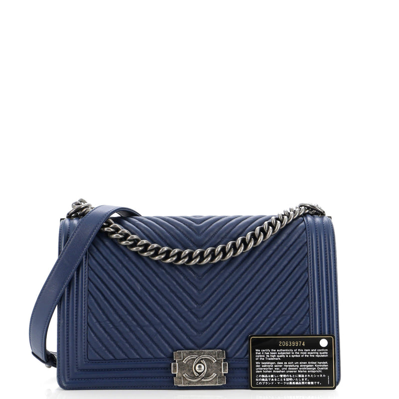 Chanel Boy Flap Bag Chevron Wrinkled