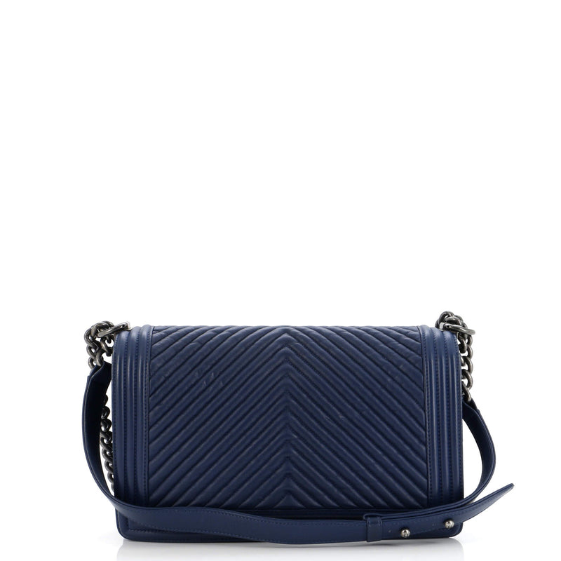 Chanel Boy Flap Bag Chevron Wrinkled