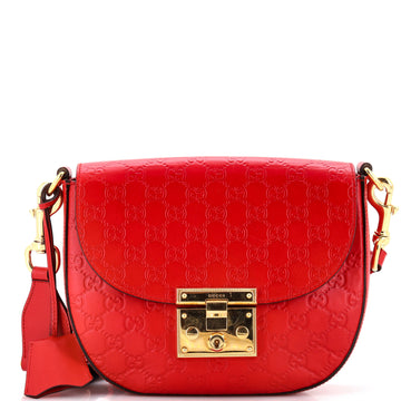 Padlock Saddle Shoulder Bag Guccissima