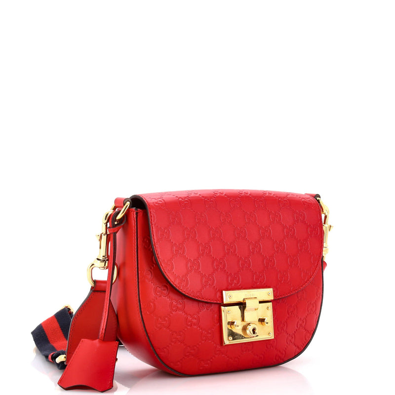 Padlock Saddle Shoulder Bag Guccissima