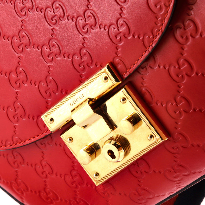 Padlock Saddle Shoulder Bag Guccissima