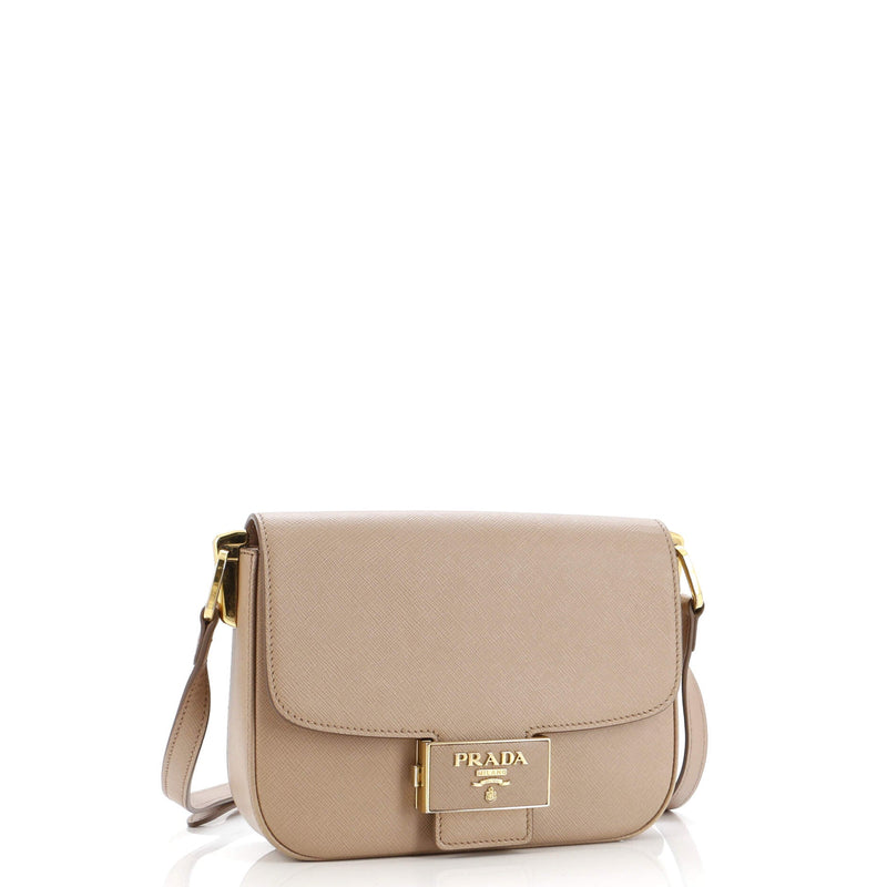 Prada Embleme Flap Bag Saffiano Leather