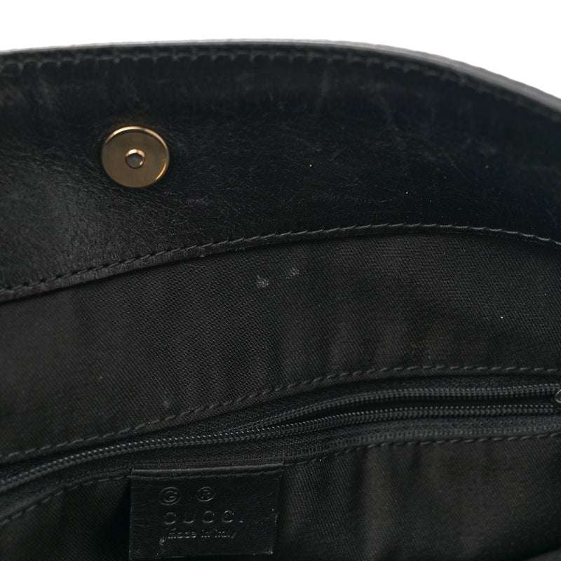 Gucci Denim Chain Bucket Tote Black