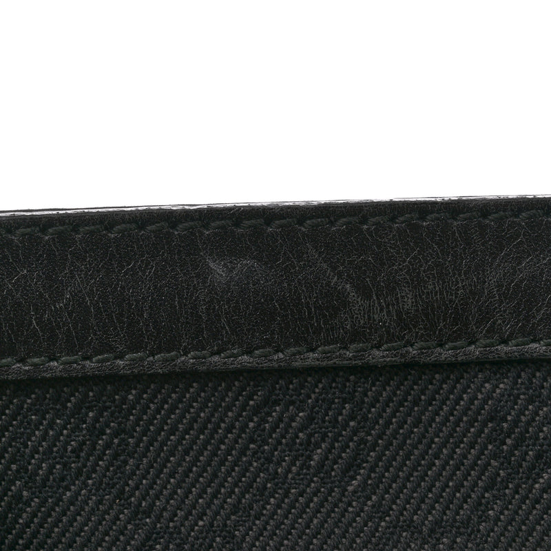 Gucci Denim Chain Bucket Tote Black
