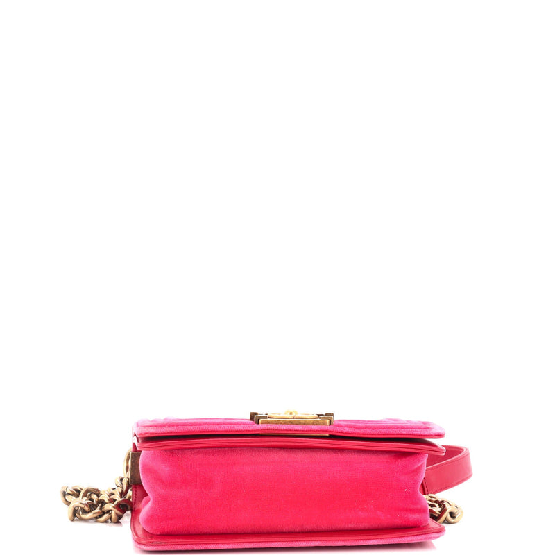 Chanel Boy Flap Bag Chevron Velvet Small