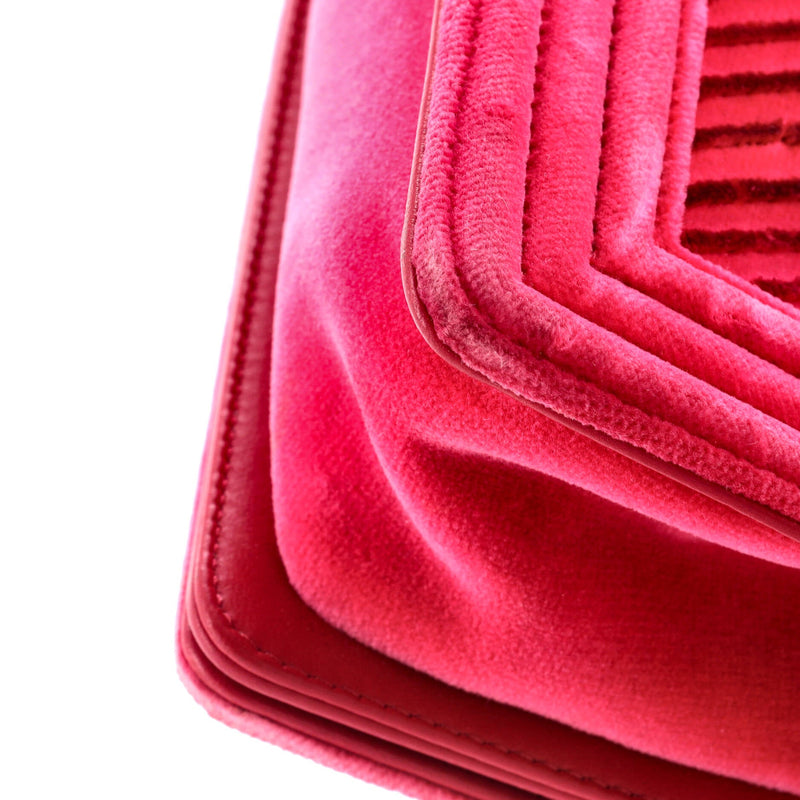 Chanel Boy Flap Bag Chevron Velvet Small