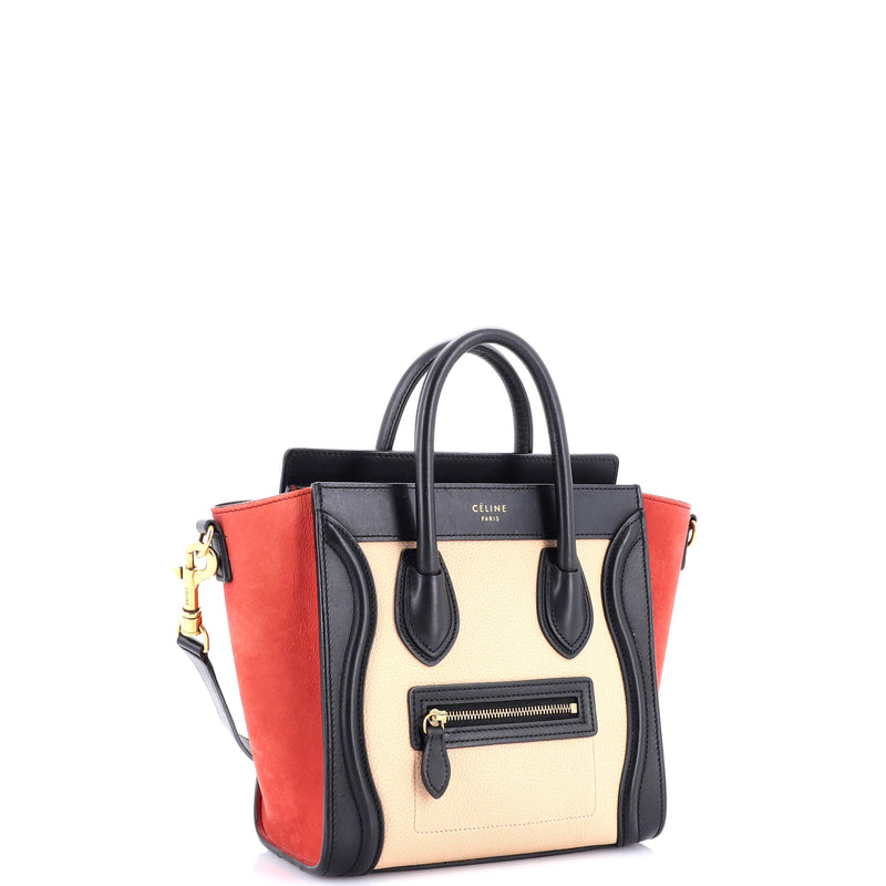 Celine Tricolor Luggage Bag Leather Nano