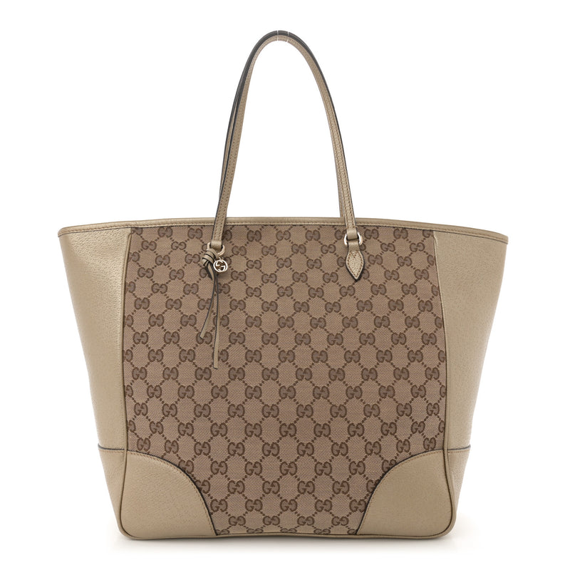 Gucci Medium Bree Zippered Tote Beige