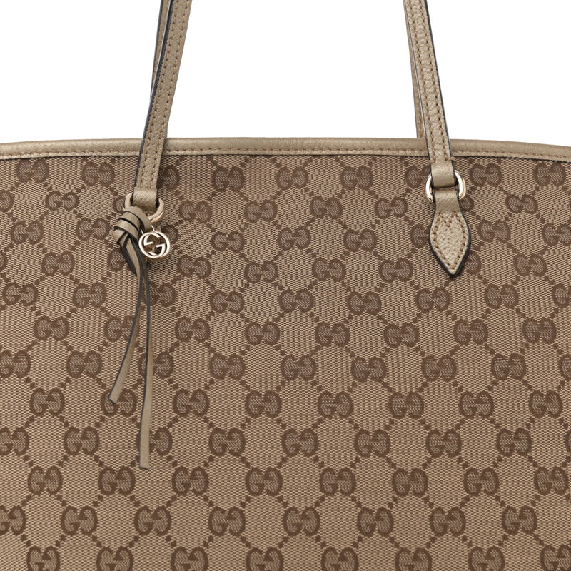 Gucci Medium Bree Zippered Tote Beige