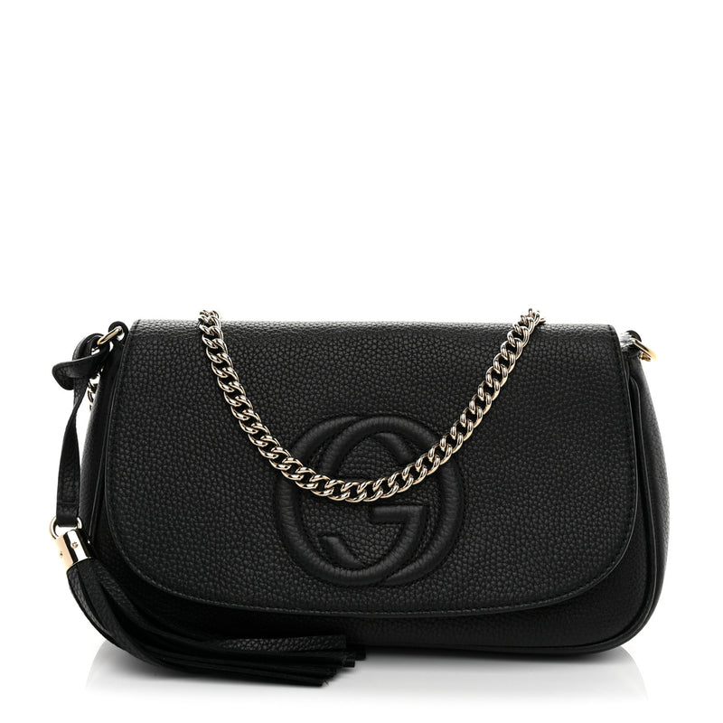 Gucci Pebbled Calfskin Medium Soho Flap