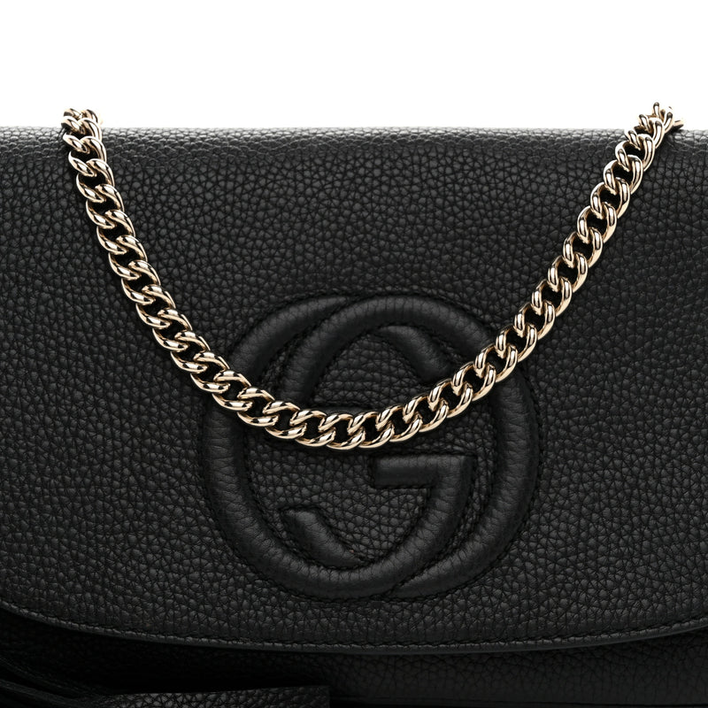 Gucci Pebbled Calfskin Medium Soho Flap