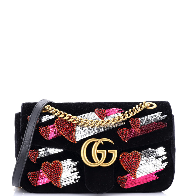 Gucci Gg Marmont Flap Bag Crystal