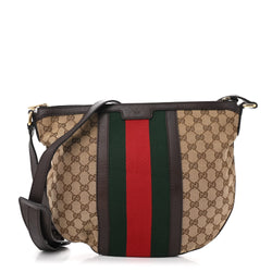 Gucci Vintage Web Medium Half Moon Hobo