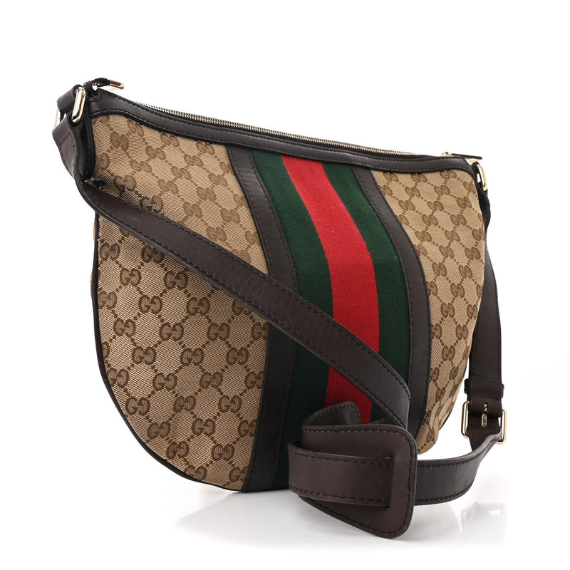 Gucci Vintage Web Medium Half Moon Hobo