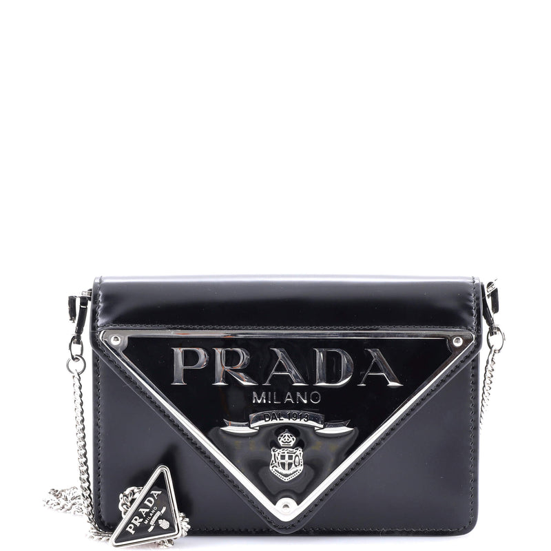 Prada Maxi Triangle Logo Chain Flap Bag