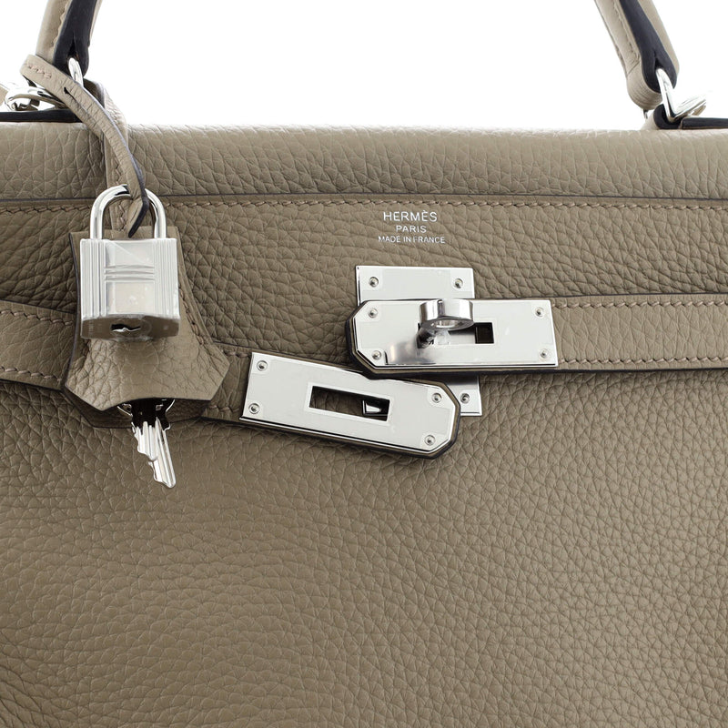 Hermes Kelly Handbag Beige Marfa