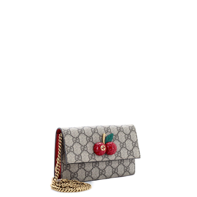 Gucci Cherries Wallet On Chain Gg Coated