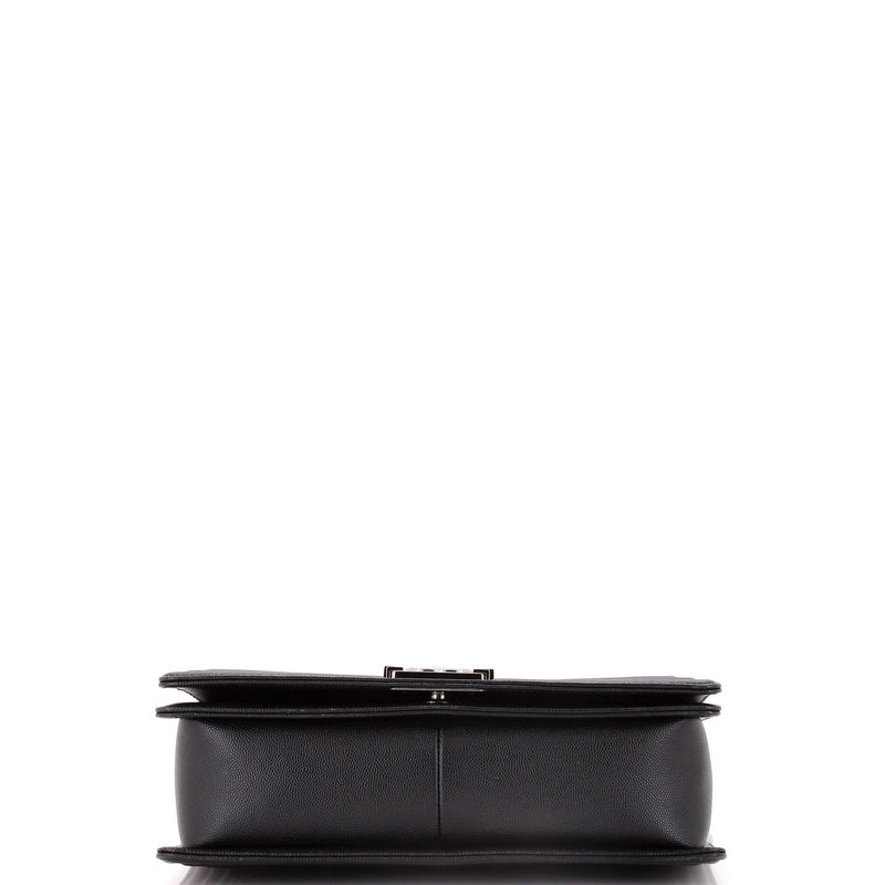Chanel Boy Flap Bag Chevron Caviar New
