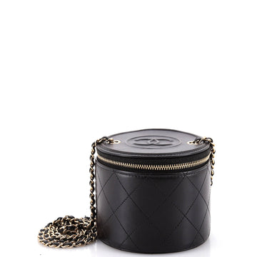 Chanel Cc Round Vanity Case With Chain