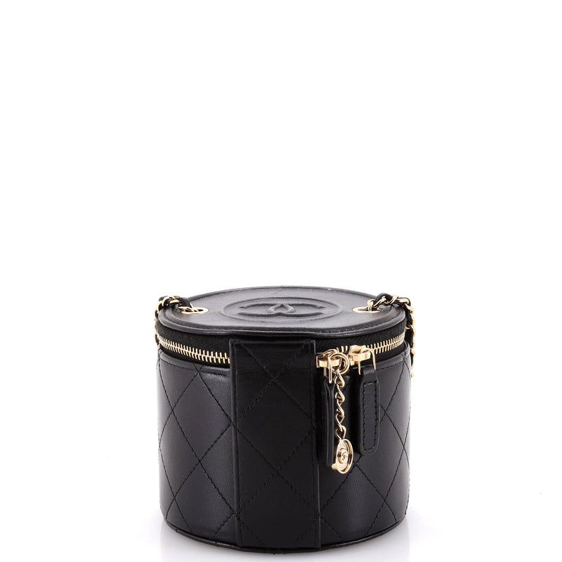Chanel Cc Round Vanity Case With Chain