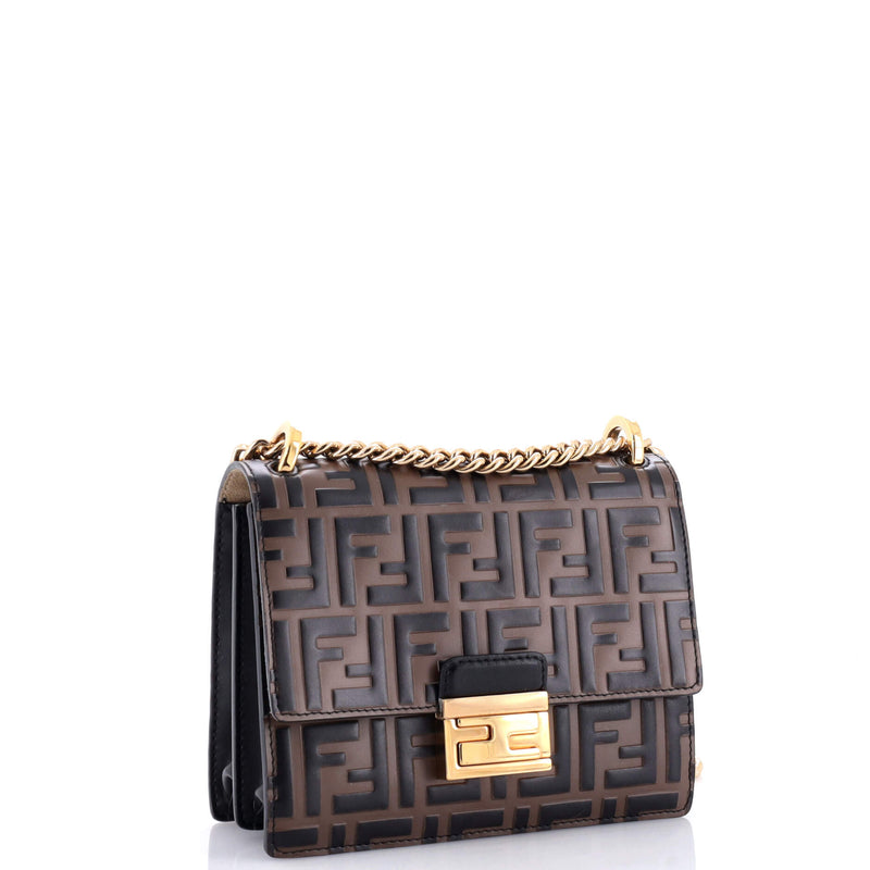 Fendi Kan U Shoulder Bag Zucca Embossed