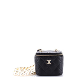 Chanel Vanity Case With Pearl Chain