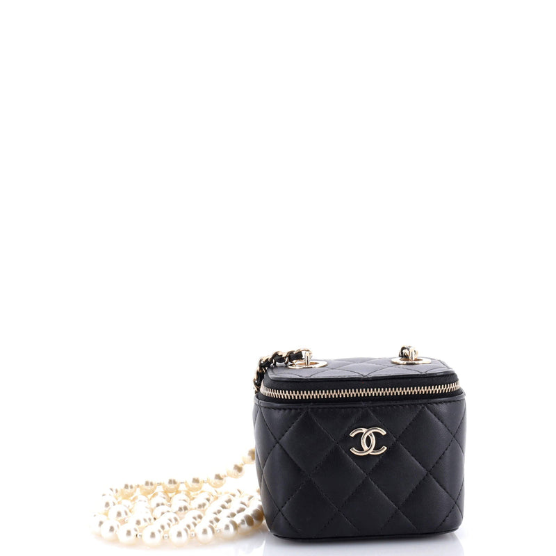 Chanel Vanity Case With Pearl Chain