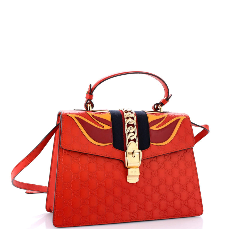 Sylvie Top Handle Bag Guccissima Leather