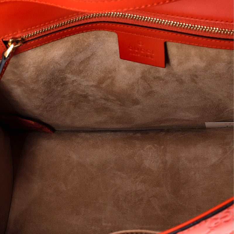 Sylvie Top Handle Bag Guccissima Leather