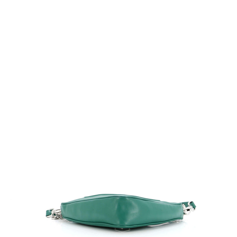 Prada Triangle Logo Zip Chain Crossbody