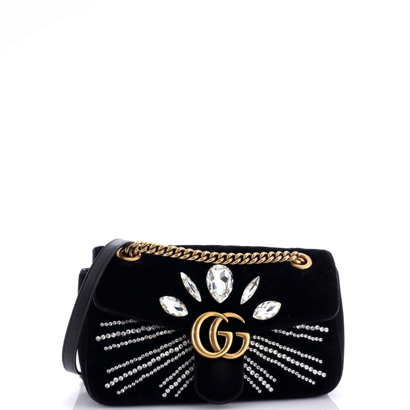 Gucci Gg Marmont Flap Bag Crystal