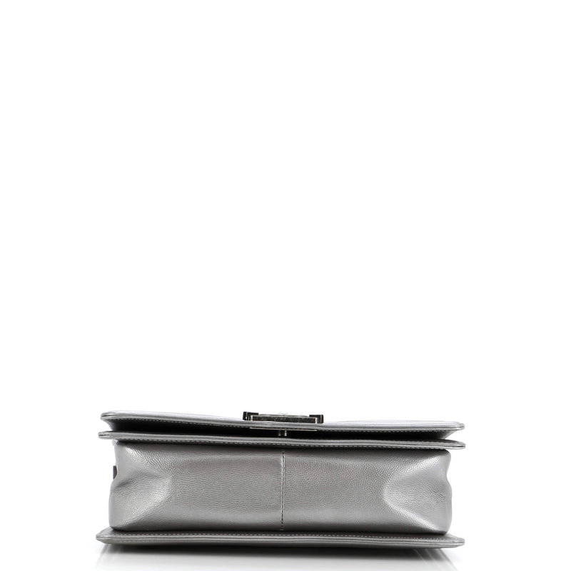 Chanel Boy Flap Bag Quilted Caviar Old