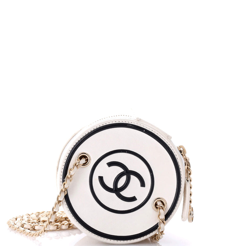 Chanel Cc Round Vanity Case With Chain