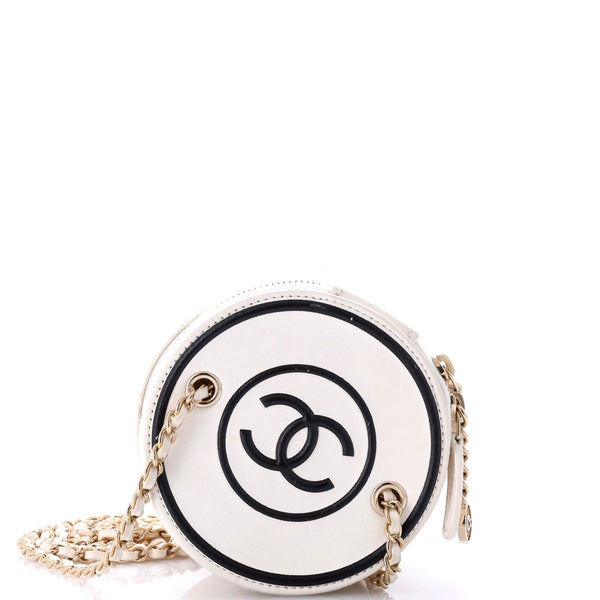 Chanel Cc Round Vanity Case With Chain