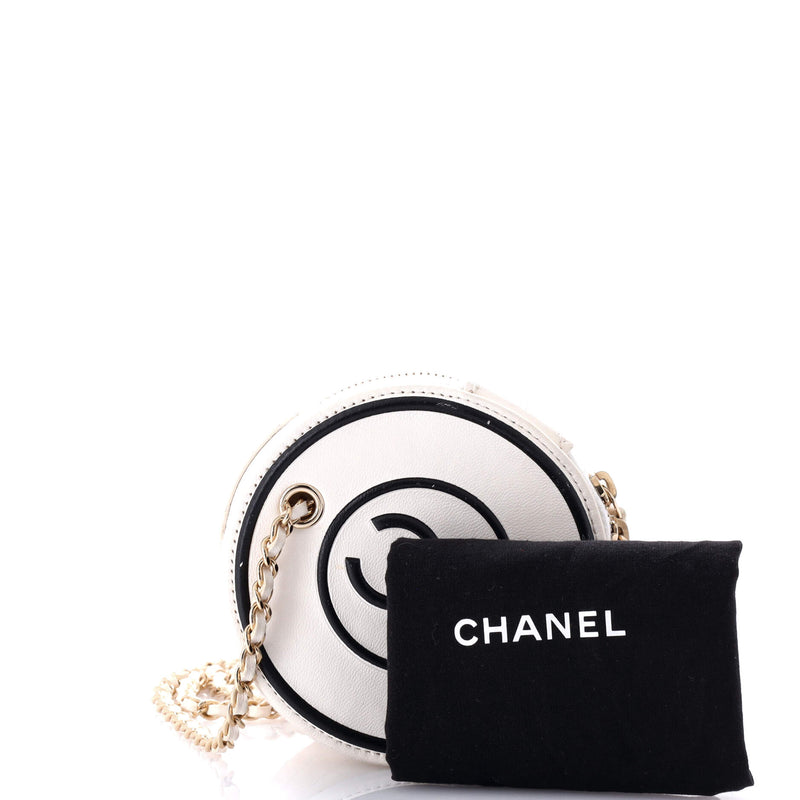 Chanel Cc Round Vanity Case With Chain