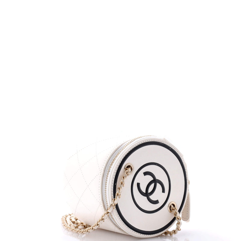 Chanel Cc Round Vanity Case With Chain