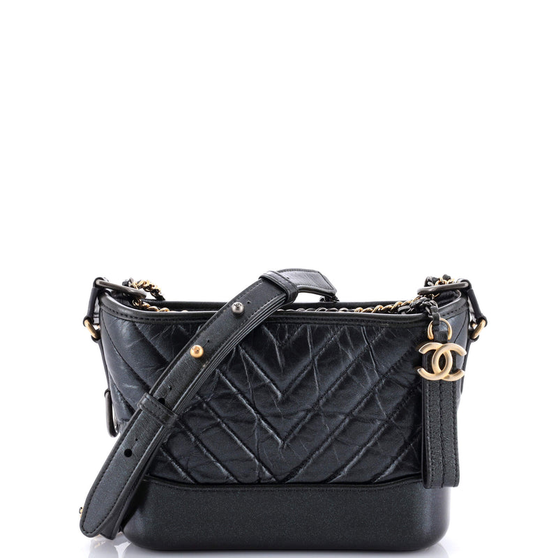 Chanel Gabrielle Hobo Chevron Metallic