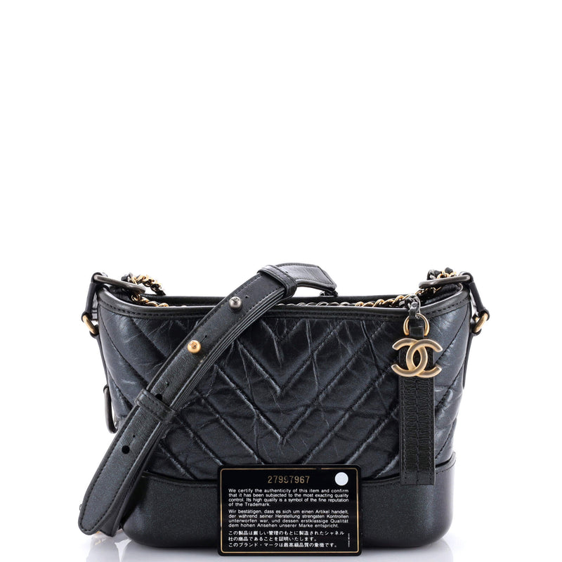 Chanel Gabrielle Hobo Chevron Metallic
