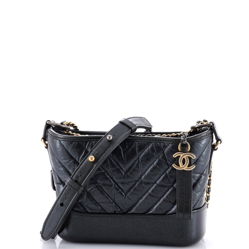Chanel Gabrielle Hobo Chevron Metallic