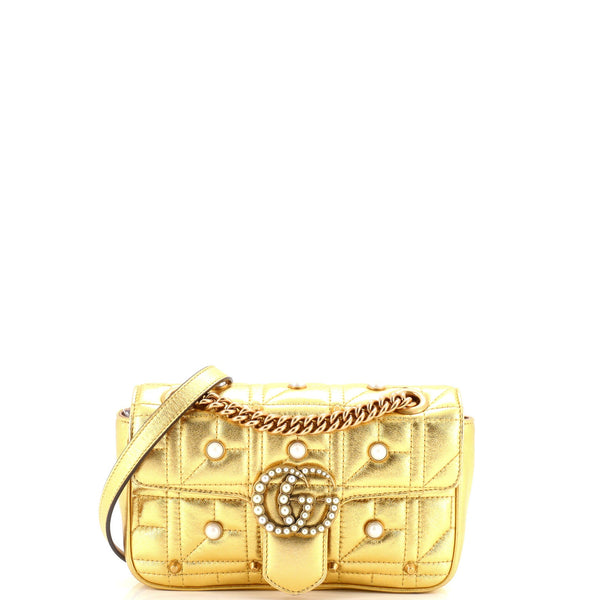 Gucci Pearly Gg Marmont Flap Bag